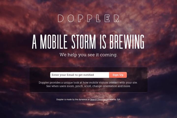 Mobile Analytics website preview